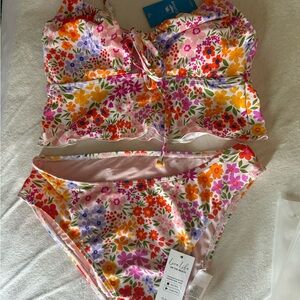 Cupshe Multicolor Floral Bikini Set